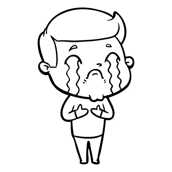 Векторна Ілюстрація Мультиплікаційного Чоловіка Плаче — стоковий вектор