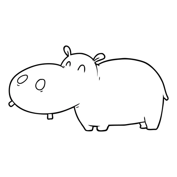 Ilustración Vectorial Del Hipopótamo Dibujos Animados — Archivo Imágenes Vectoriales
