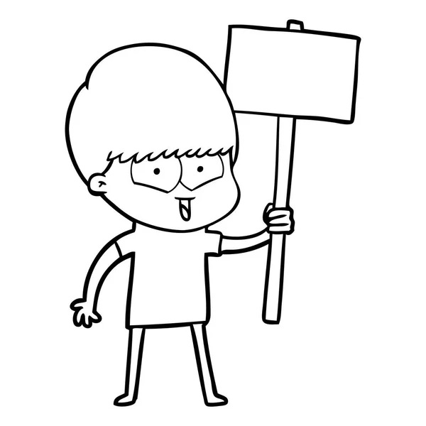 Vektorillustration Cartoon Happy Boy — Stock vektor