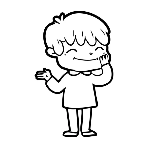 漫画幸せな少年のベクトル イラスト — ストックベクタ