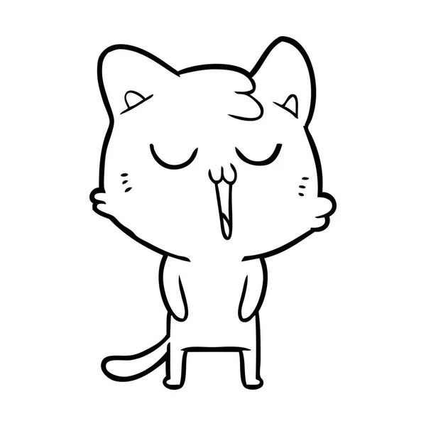 Εικονογράφηση Διάνυσμα Καρτούν Γάτα Τραγούδι — Διανυσματικό Αρχείο