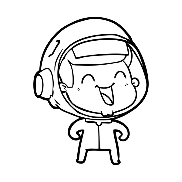 Mutlu Karikatür Astronot Vektör Çizim — Stok Vektör