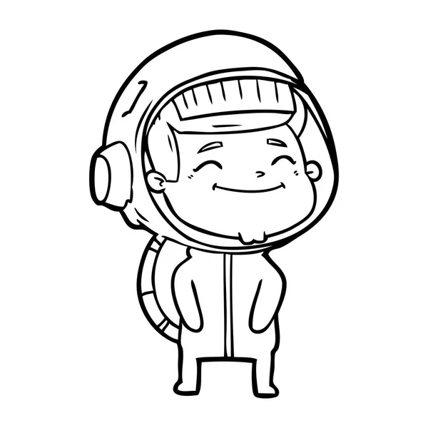 Ilustración Vectorial Del Astronauta Dibujos Animados Feliz — Vector de stock