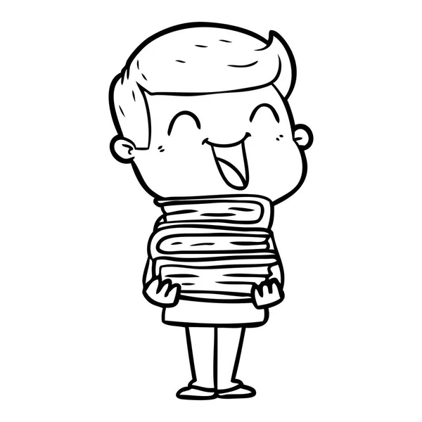 Vector Ilustración Dibujos Animados Hombre Riendo — Vector de stock