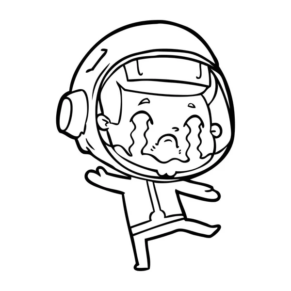 Ilustração Vetorial Astronauta Chorando Desenhos Animados — Vetor de Stock