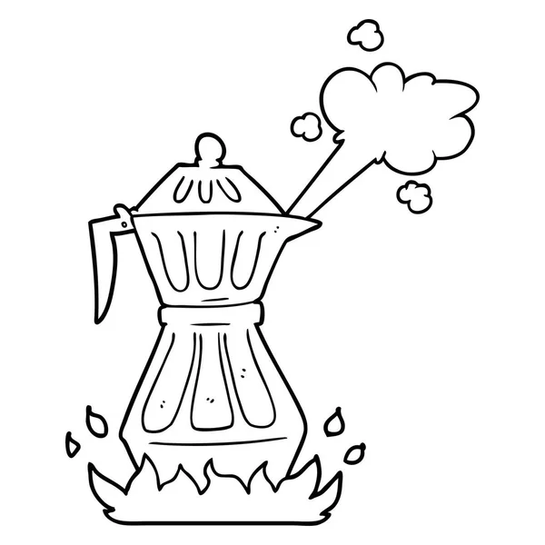 Vektör Çizim Karikatür Espresso Pot — Stok Vektör
