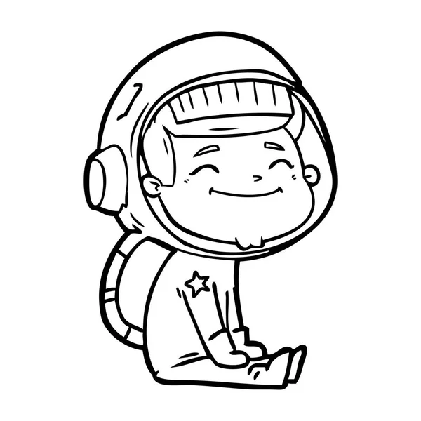 Ilustração Vetorial Feliz Astronauta Dos Desenhos Animados — Vetor de Stock