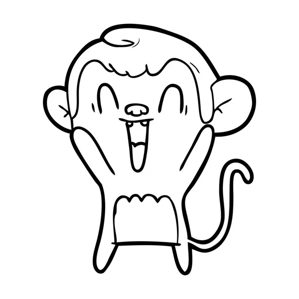 Vector Illustration Cartoon Laughing Monkey — Stock Vector