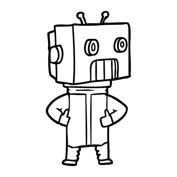 Vektor Illustration Tecknad Robot — Stock vektor