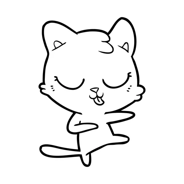 Vectorillustratie Van Cartoon Kat Sissende — Stockvector