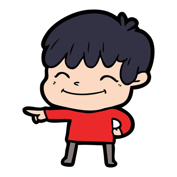 Vektorillustration Cartoon Happy Boy — Stock vektor