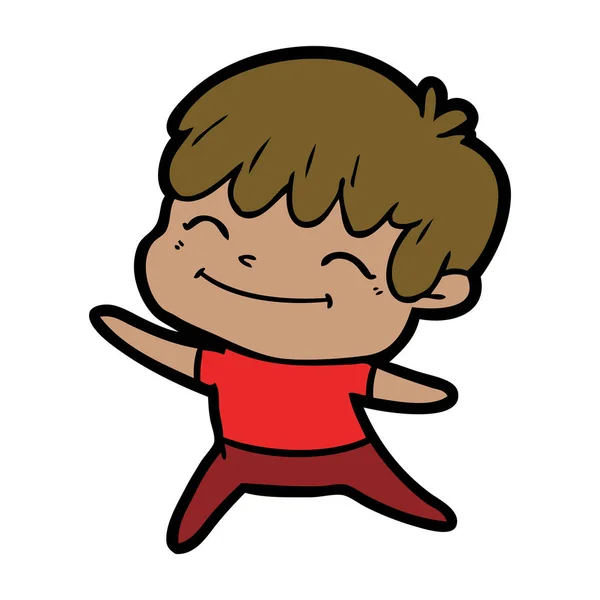 Vectorillustratie Van Cartoon Gelukkige Jongen — Stockvector