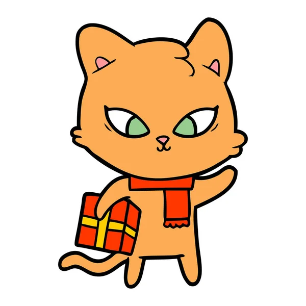 Illustration Vectorielle Chat Dessin Animé Mignon — Image vectorielle