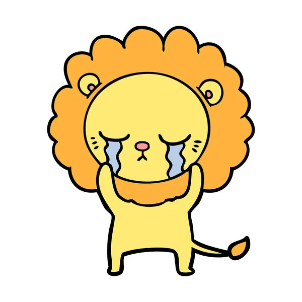 Εικονογράφηση Διάνυσμα Κλάμα Καρτούν Lion — Διανυσματικό Αρχείο
