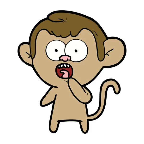 Vektorillustration Tecknad Chockad Monkey — Stock vektor