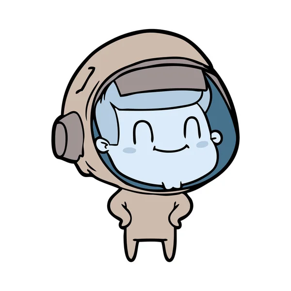 Feliz Homem Dos Desenhos Animados Astronauta —  Vetores de Stock