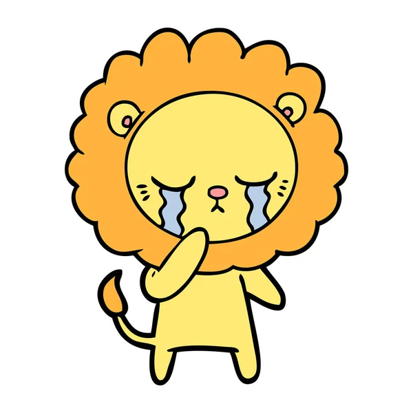 Ilustrație Vectorială Leului Desene Animate Plâns — Vector de stoc