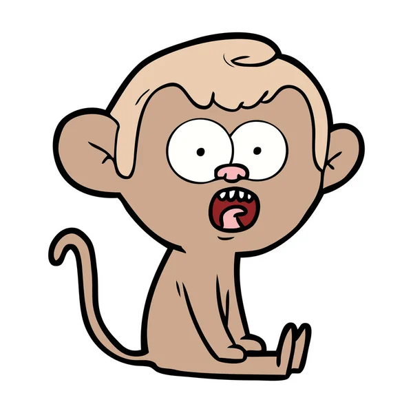 漫画ショックを受けた猿のベクトル イラスト — ストックベクタ