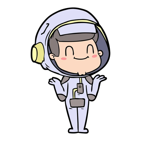 Glücklicher Cartoon Astronaut — Stockvektor