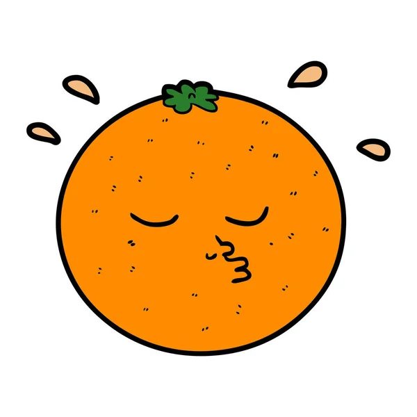 Dessin Animé Orange Avec Visage — Image vectorielle