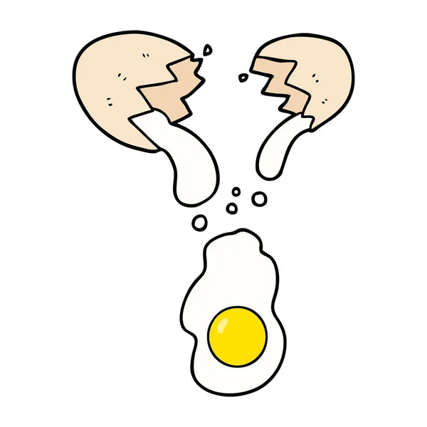 Εικονογράφηση Διάνυσμα Φρέσκο Ραγισμένο Αυγό — Διανυσματικό Αρχείο
