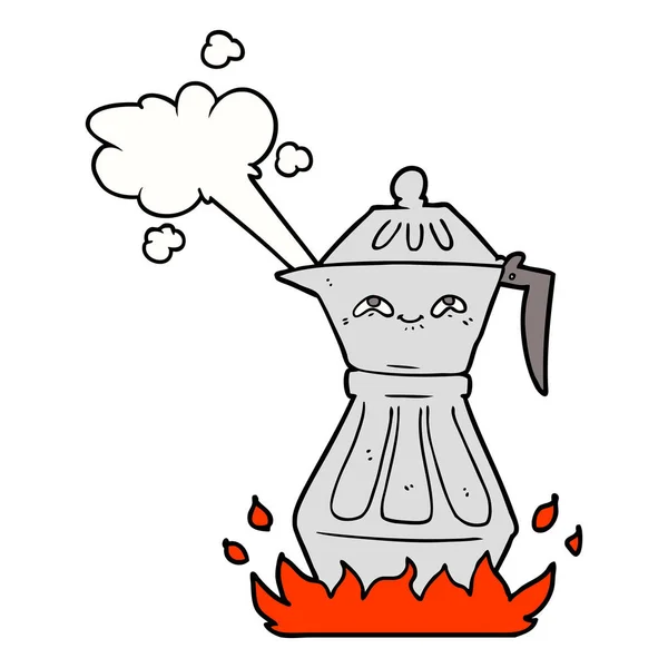 Vector Illustration Cartoon Coffee Pot — Stock Vector