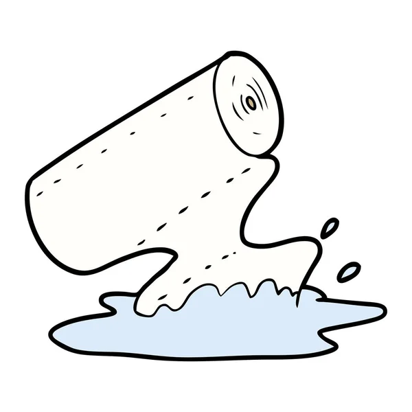 Karikatur Küchentuch Saugt Überschwemmung Auf — Stockvektor