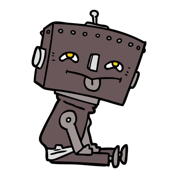 Vektor Illustration Tecknad Robot — Stock vektor