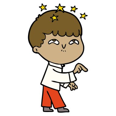 vektör çizim karikatür çocuk hayret