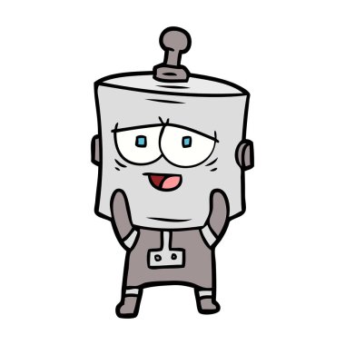 Çizgi film robotunun vektör çizimi