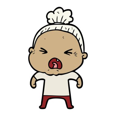 çizgi film kızgın yaşlı kadın