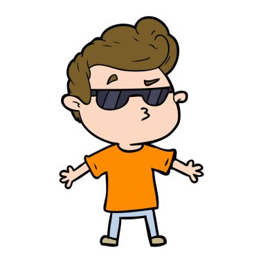  vektör çizim karikatür cool adam