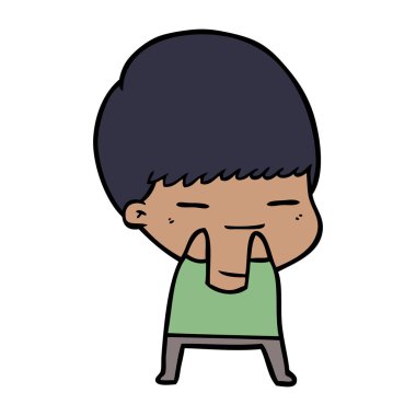 vektör çizim karikatür kendini beğenmiş çocuk