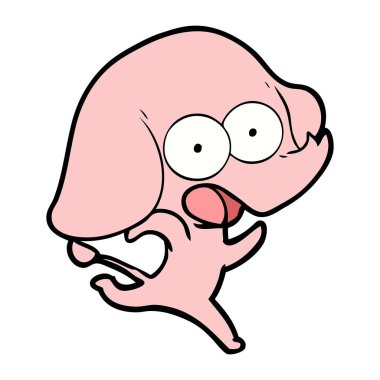 vektör çizim sevimli çizgi fil