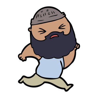 Sakallı çizgi film adamı.