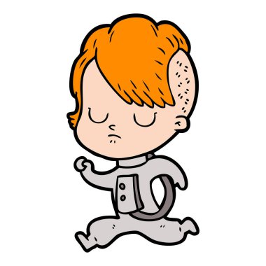 Çizgi filmdeki kadının vektör çizimi