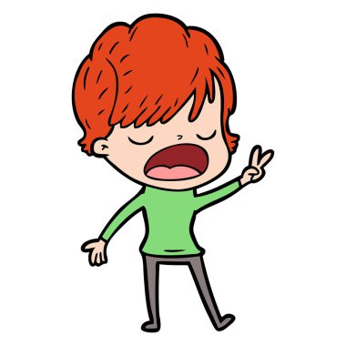  vektör çizim karikatür kadın söz