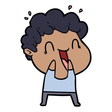 vektör çizim karikatür mutlu adam