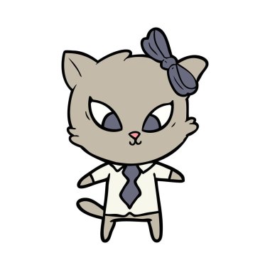 Çizgi film kedisinin vektör çizimi