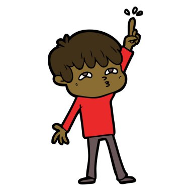 Çizgi filmci çocuk soru soruyor.