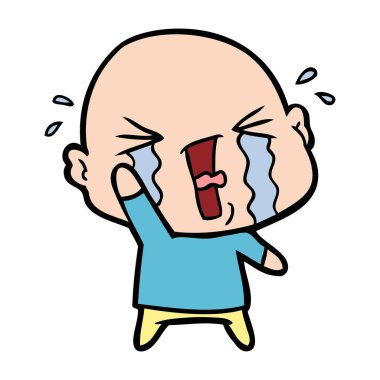 çizgi film ağlayan kel adam