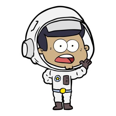 Çizgi film astronotunun vektör çizimi