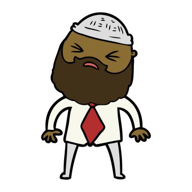 Sakallı çizgi film adamı.