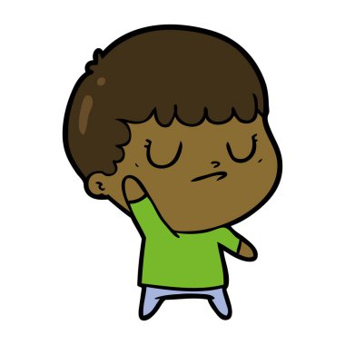  vektör çizim karikatür huysuz çocuk