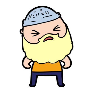 Sakallı çizgi film adamı.