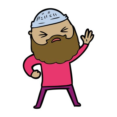 Sakallı çizgi film adamı.