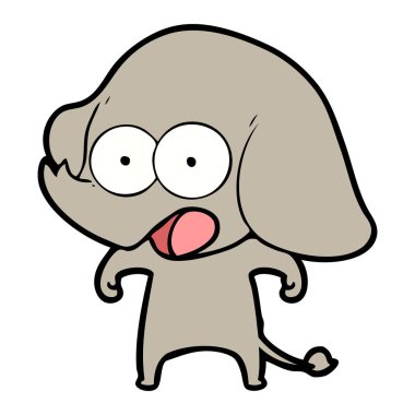 vektör çizim sevimli çizgi fil