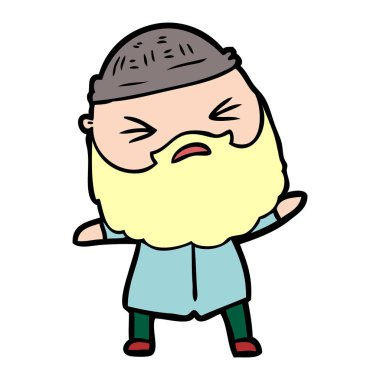 Sakallı çizgi film adamı.