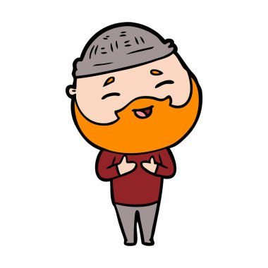 Çizgi film mutlu sakallı adam