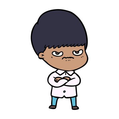 rahatsız çizgi film çocuk vektör çizim